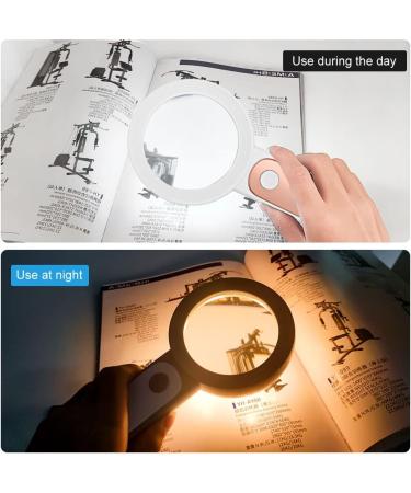 Magnifying Glass with 18 LED Lights 30X Handheld Large Magnifying Glass with 3 Modes Illuminated Magnifier Glass for Seniors Read Coins Stamps Map Inspection -with a Lens Cloth (Rose Gold) - Buy Online on SooperMarket.com