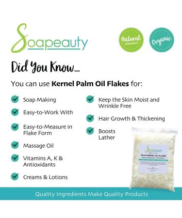 Palm Kernel Oil Flakes - Pure Unrefined Oil for Soap Making & Cosmetics - 32 OZ Pack - Buy Online on SooperMarket.com