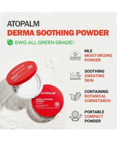 ATOPALM Derma Soothing Powder Pact 0.8 Oz - Talc-Free Baby Dusting Powder with Cornstarch and Panthenol for Calming Sweat Rash - 23g Renewal - Buy Online on SooperMarket.com