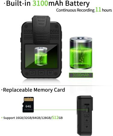 JieSuDa Q5 4K Body Camera with 64G Memory and Clear Night Vision - Buy Online on SooperMarket.com