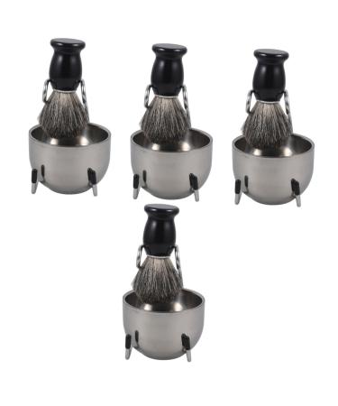 Beavorty 4 Sets Beard Brush Set Home Tools Hand Tools Portable Shaver for Men Male Beard Brush Kit Professional Shaving Brush Shaving Razor Stand Multi-use Shave Brush Men Shaving