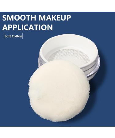 Whaline 4 Pack Velour Powder Puff - 2.9 Inch Washable Cotton Puffs with Ribbon & Case for Foundation Body & Loose Powder (White - Buy Online on SooperMarket.com