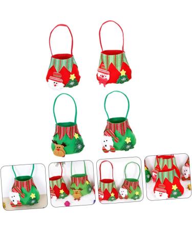 CHILDWEET 4pcs Christmas Candy Bag Xmas Candy Xmas Presents Pouches Xmas Bag Holder Brushed Cloth Snack - Buy Online on SooperMarket.com