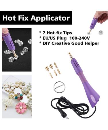 Hotfix Applicator Rhinestone Setter Kit - 7 Sizes Tips, Tweezers, Cleaning Brush, Pencils & Crystal Embellishments - Buy Online on SooperMarket.com