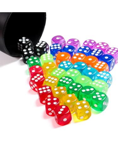 50 Pieces 14mm Colored 6 Sided Dice for Board Games and Math Learning - Bulk Dice for Classroom - Buy Online on SooperMarket.com