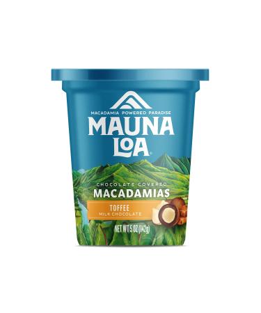 Mauna Loa Premium Hawaiian Chocolate Covered Macadamia Nuts, Milk Chocolate Toffee, Cocoa Dusted, 5 Oz Cup (Pack of 1) Milk Chocolate Toffee 5 Oz Bag