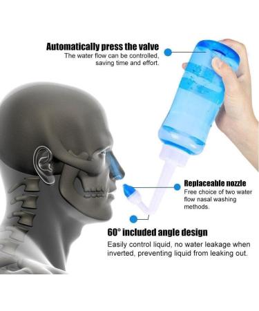 WNPXQNT Nose Nasal Wash System Pot Sinus Allergies Relief Rinse Blue 500mL Adults Plastic New Children Neti Equipment - Buy Online on SooperMarket.com