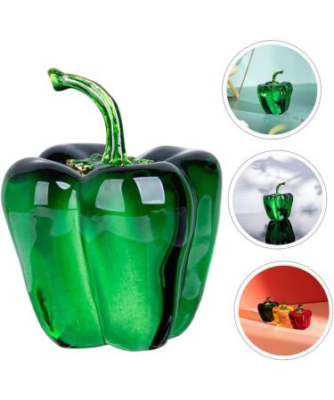 Alipis Office Decor Decorations for Home Crystal Figurines Living Room Chili Vegetable Household Fake Fruit Green 6.3x4.5cm - Buy Online on SooperMarket.com