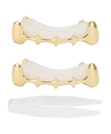 Hip Hop Brace Portable Party Teeth Brace Fashionable for Halloween for Music Concerts for Party(Gold)