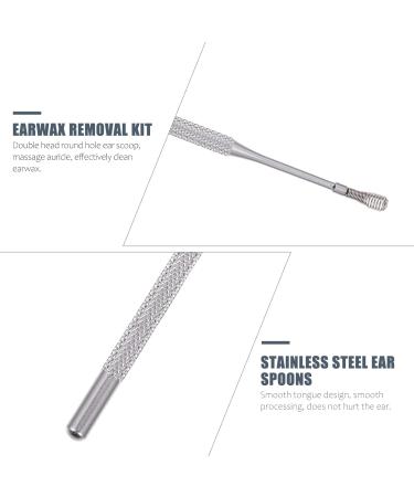 Stainless Steel Earwax Removal Kit for Kids and Adults - Ear Curette Tool Set for Safe and Efficient Ear Cleaning - Silver 9.5X1.8CM - Buy Online on SooperMarket.com