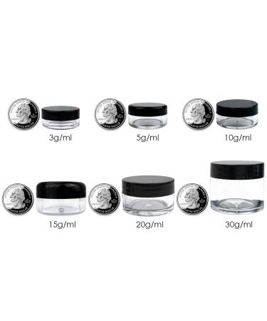 Beauticom 6 Piece 1 oz. Clear Acrylic Jars with Flat Lids for Creams Lotions Makeup & Samples - Ideal for Cosmetics & Herbs - Buy Online on SooperMarket.com