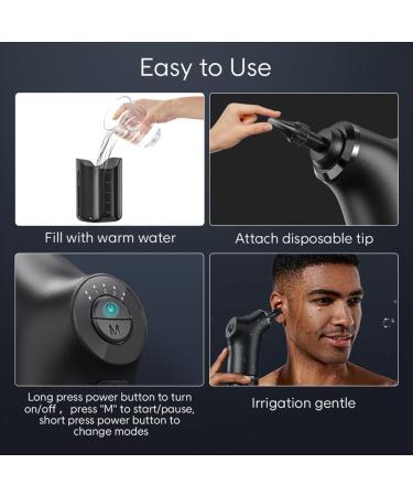 Qseenlnoy Electric Ear Removal Kit Powered Ear Cleaning Kit Ear Cleaning Kit with 4 Pressure Ear Removal Tool for Adults Black - Buy Online on SooperMarket.com
