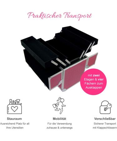 Buy N&BF Professional Large Aluminum Makeup Case - Lockable Multi-Compartment Beauty Case (Pink) | International Shipping - Buy Online on SooperMarket.com