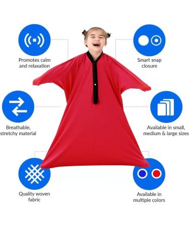 Body Sock Sensory Sox Deep Pressure Stimulation Suitable age 3-18 sensory durable seams asd child stretchy for Children and Adults with Sensory Proceessing Disorders or Autism ( Color : Red Size : M M/Medium-69*119cm Red - Buy Online on SooperMarket.com