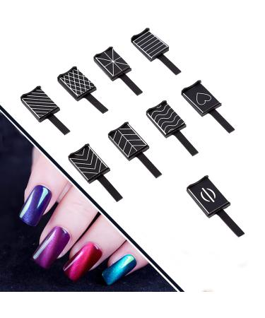 9 Piece 3D Cat Eye Nail Art Set | Magnetic LED Polish & UV Gel Tools for Stunning Manicures - Buy Online on SooperMarket.com