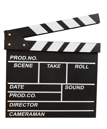 BERON Professional Vintage TV Movie Film Clap Board Slate Cut Prop Director Clapper -Black
