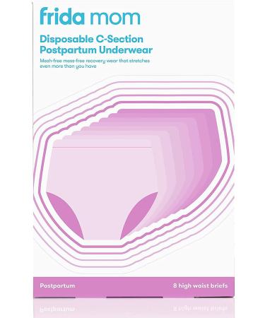 Frida Mom Disposable High Waist C-Section Postpartum Underwear by Frida Mom |Super Soft, Stretchy, Breathable, Wicking, Latex-Free - Size - Regular, 8 Count
