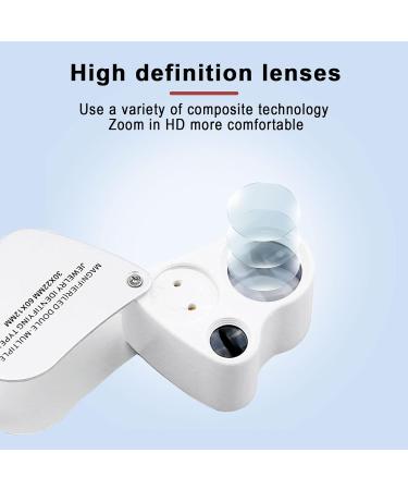 Gift2U Jewelers Eye Loupe 2 Lens 30X 60X Black White Illuminated Jewelry Magnifier with Bright LED Lights for Gems Jewelry 2 Pieces - Buy Online on SooperMarket.com