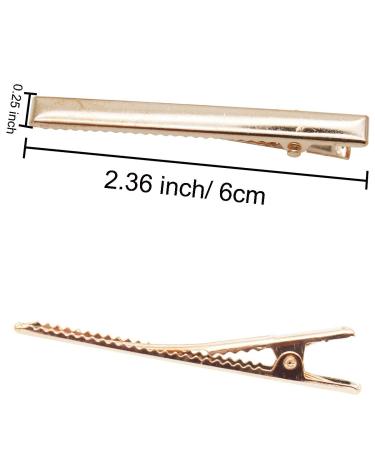 Qearl 2.36 Inch Alligator Hair Clips - 50 Pieces Gold Clips for DIY Bows - Salon & Baby Girls Accessories - Buy Online on SooperMarket.com