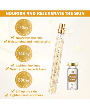 Protein Thread Lifting Set with Soluble Protein Thread and Nano Gold Essence - 2Pcs Protein Line Lift Kit + 5Pcs Collagen Thread - Buy Online on SooperMarket.com