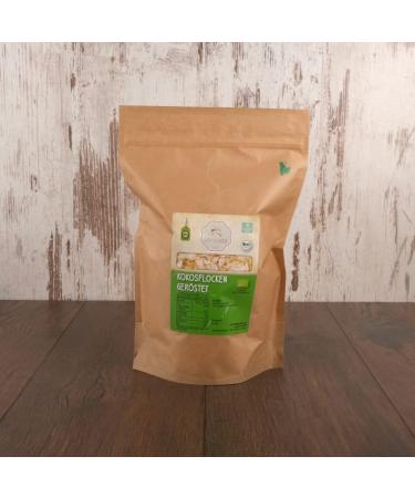 s ssundclever.de organic coconut chips | roasted | 1.0 kg (2 x 500g) | coconut flakes | plastic-free and ecologically sustainable packaging