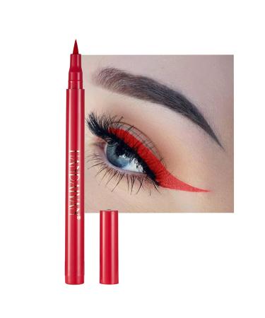 DekRion Liquid Eyeliner  Red Eyeliner Liquid  Long-lasting Colored Eyeliners  White Black Red Brown Green Purple Waterproof High-pigmented Colorful Eyeliners for Eye Makeup 1PC Red 01 Red