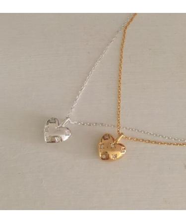 Oralgo Adjustable Heart Pendant Necklace - French Style Silver Collarbone Chain for Women & Girls - Buy Online on SooperMarket.com