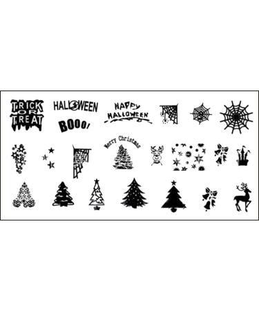 Stamping stencil plate Christmas X-mas frost flower Santa Claus XLR03 nail art nail design