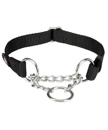 Premium Dog Choke Chain Collar M-L: 35-50 cm/20 mm Black