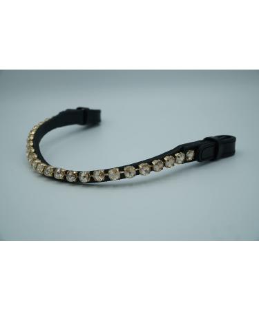 Generous head straps with quick lock and 10mm stone horse Horse brow band (thoroughbred 41 cm light gold) whole blood 41 cm light gold