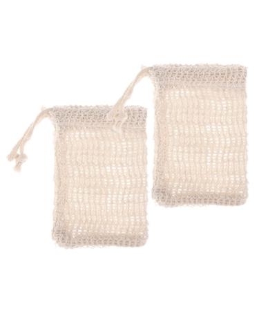 Soap Bags with Drawstring Soap Saver Pouch for Foaming and Drying Sisal Fiber Bath Exfoliating Mesh 2 Pcs soap Saver Pouch