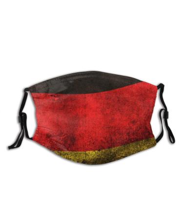 Grunge Flag of Germany Cotton Washable Nose Wired Face Cover Filter Pocket Wide Cover with Filter