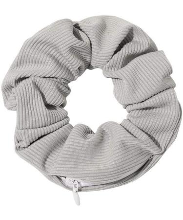 Hair Scrunchies With Zipper Hidden Pocket Storage Fabric Cloth Hair Ties Elastic Pocket Hair Ties Large Ponytail Holder Hair Bow Elastics Bands Scrunchy for Women Girls Daily Party Hair Accessories