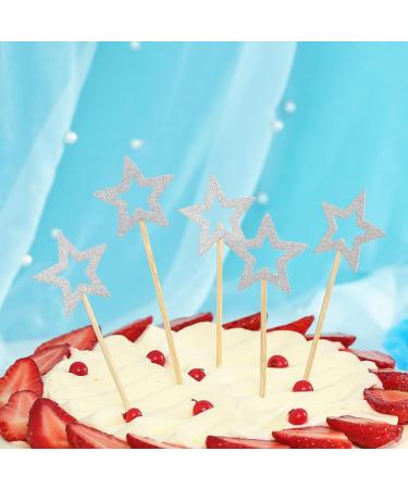 100 Pcs Star Cupcake Picks Glitter Star Cupcake Toppers Mini Star Cake Toppers Star Food Picks Wedding Cake Picks Golden - Buy Online on SooperMarket.com