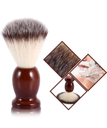 Male Beard Shaving Brush - Nylon Hair & Wooden Handle - Premium Facial Cleansing Tool for Men - Buy Online on SooperMarket.com