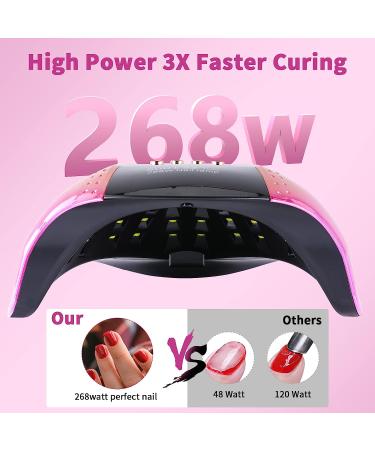268W UV LED Nail Lamp for Gel Polish | 4 Timer Settings | Professional Manicure Nail Dryer with Auto Sensor - Buy Online on SooperMarket.com