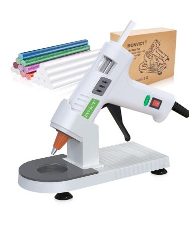 Hot Glue Gun Kit  MONVICT 40W Mini Glue Gun with Fine Tip & 30 Glue Sticks  Hot Glue Guns with Suction Cups Stand & Anti Stick Silicone Mat  On/Off Switch Design for DIY  Crafts  Home School Project  White