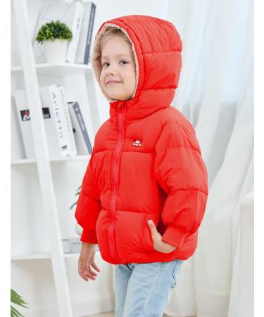 Kids4ever Baby Boys Girls Winter Coat | Red Hooded Jacket | Windproof Fleece Outerwear for Toddlers | 4-5 Years - Buy Online on SooperMarket.com
