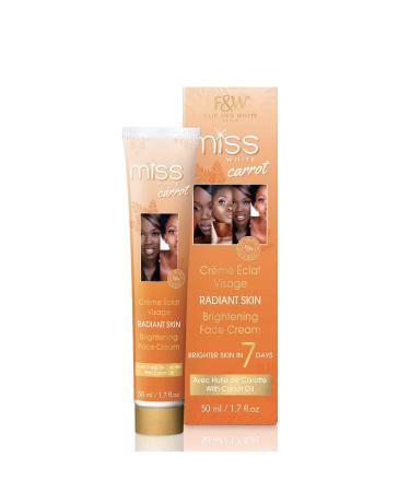 Fair and White Miss Carrot Brightening Cream for Face - 1.7 Fl oz / 50 ml   Skin Brightening Cream  Dark Spot Corrector for Face  with Carrot Oil