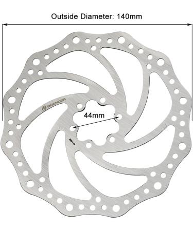 Boenoea 140mm Silver Bicycle Disc Brake Rotor for MTB Mountain Road Bikes - 6 Bolts Included - Buy Online on SooperMarket.com