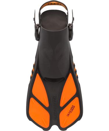 Cressi Adult Short Adjustable Swim Fins | UltraResistant Buckles | Ideal for Travel | Bonete | Designed in Italy | L/XL | US Man 9-13 | US Lady 10-14 | EU 42-47 | Black/Orange - Buy Online on SooperMarket.com