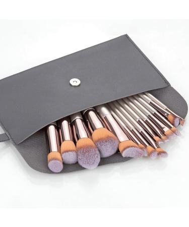 Buy 14 Champagne Gold Makeup Brush Set - Eyebrow & Loose Powder Brushes | Premium Beauty Tools - Buy Online on SooperMarket.com