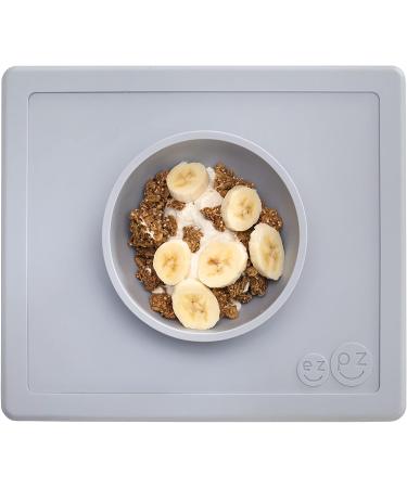 ezpz Happy Bowl (Gray) - Silicone Suction Bowl with Built-in Placemat for Toddlers - Dishwasher Safe Grey - Buy Online on SooperMarket.com