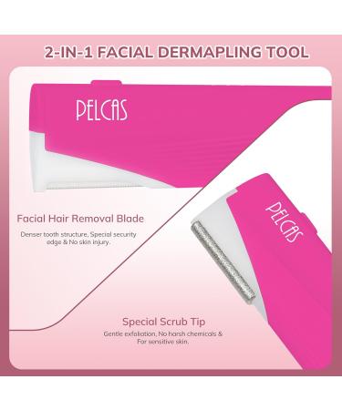 PELCAS Electric Dermaplaning Tool Kit with LED Light - Painless Mini Face Razor 6 Replaceable Blades 3 Speeds for Exfoliation & Hair Removal - Perfect for Women BV18-712 - Buy Online on SooperMarket.com