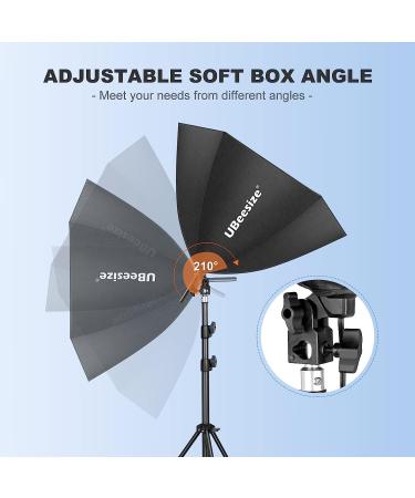 UBeesize Softbox Photography Lighting Kit - Professional 30x30 Hexagon Softbox with 2pcs 40W Daylight Bulbs for Portraits, Advertising, and Video Recording - Buy Online on SooperMarket.com