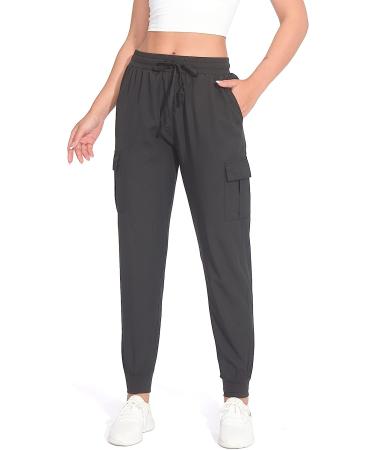 Women's Lightweight Black Cargo Joggers - X-Large | Outdoor Travel & Workout Pants - Buy Online on SooperMarket.com