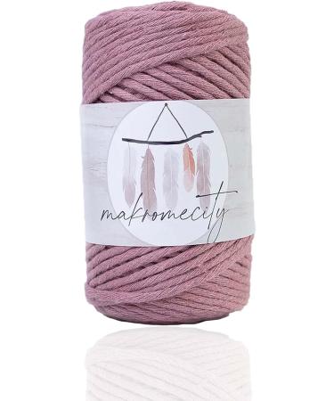 Makromecity 3mm Single Strand Dusty Rose Macrame Cord - 109 Yards for Macrame Art & Crafts | Wall Hangings, Keychains | Cotton Cord - Buy Online on SooperMarket.com