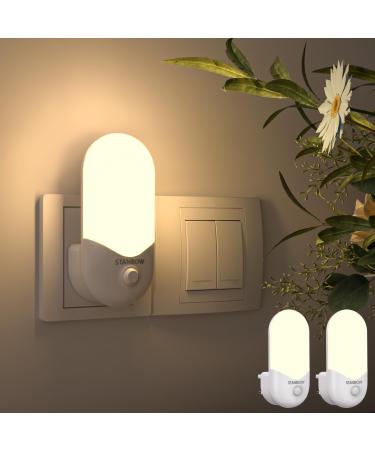 Stanbow 2 night light socket with twilight sensor night light with motion detector LED night lamp children for children's room stairs gear bedroom kitchen bathroom warm white