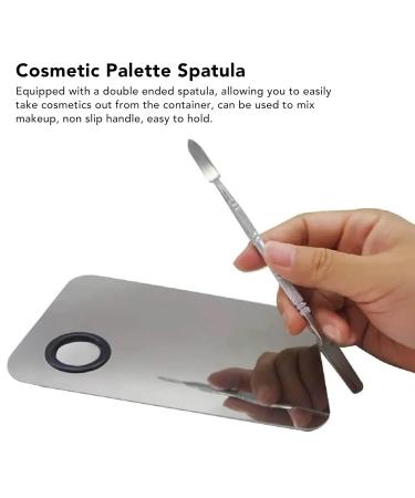 Buy Stainless Steel Makeup Mixing Palette | Cosmetic Artist Mixing Palette & Spatula for Nail Art & Eyeshadow - International Shipping Available - Buy Online on SooperMarket.com