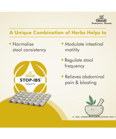 Johns Charak Pharma Stop-IBS Tablet - Relief for Irritable Bowel Syndrome | Contains Sunthi, Bilva & Musta | 30 Tablets - Buy Online on SooperMarket.com